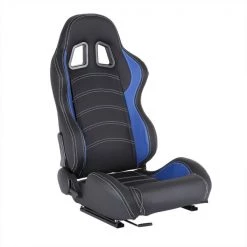 Racing Seat – Black With Blue Pvc With White Stitching – Right Side
