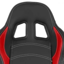 Racing Seat – Black With Red Pvc With White Stitching – Left Side