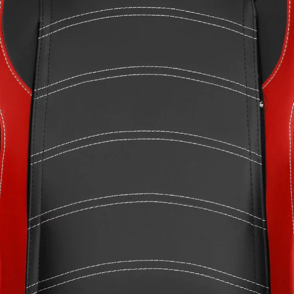 Racing Seat – Black With Red Pvc With White Stitching – Left Side