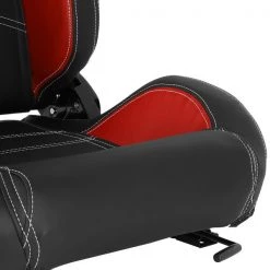 Racing Seat – Black With Red Pvc With White Stitching – Left Side