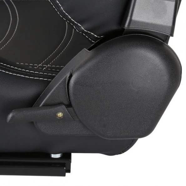 Racing Seat – Black With Red Pvc With White Stitching – Left Side