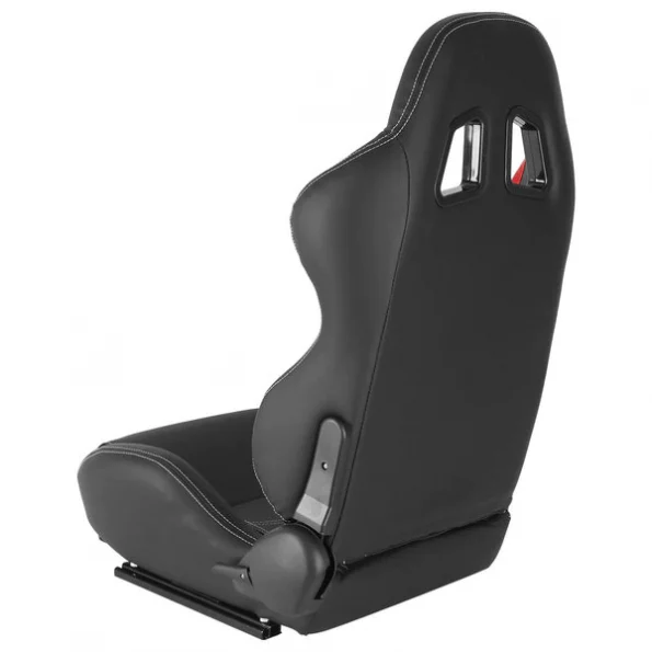 Racing Seat – Black With Red Pvc With White Stitching – Left Side
