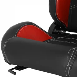 Racing Seat – Black With Red Pvc With White Stitching – Right Side