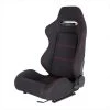 Spec-D Tuning Racing Seat - Black Cloth With Red Stitching - Left Side