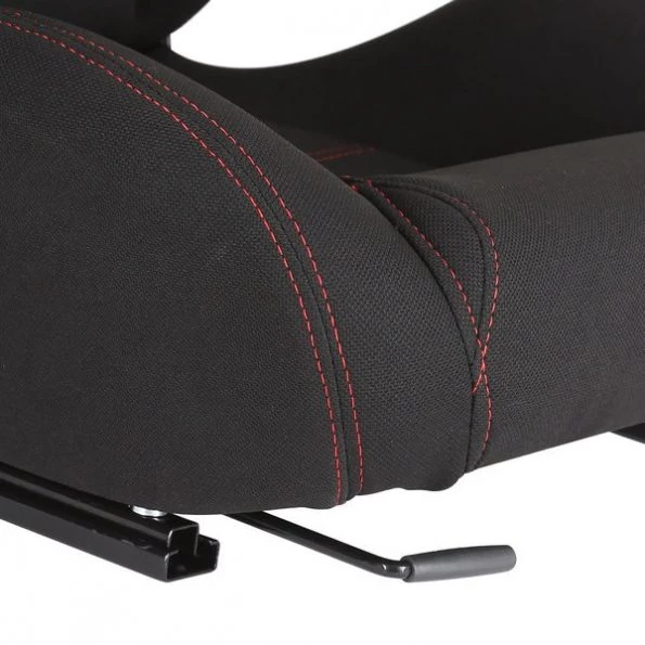 Racing Seat – Black Cloth With Red Stitching – Left Side
