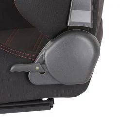Spec-D Tuning Racing Seat - Black Cloth With Red Stitching - Left Side 8 Racing Seat – Black Cloth With Red Stitching – Left Side