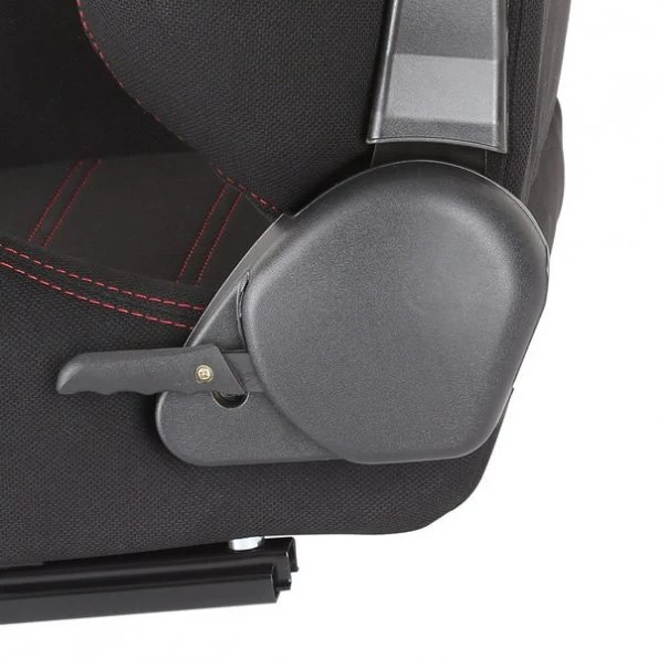 Racing Seat – Black Cloth With Red Stitching – Left Side