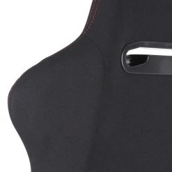 Spec-D Tuning Racing Seat - Black Cloth With Red Stitching - Left Side 5 Racing Seat – Black Cloth With Red Stitching – Left Side