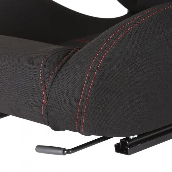 Racing Seat – Black Cloth With Red Stitching – Right Side