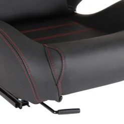 Spec-D Tuning Racing Seat - Black Pvc With Red Stitching - Left Side 4 Racing Seat – Black Pvc With Red Stitching – Left Side