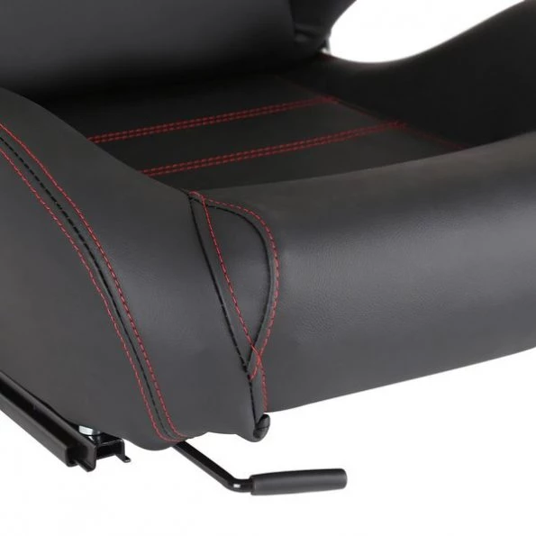 Racing Seat – Black Pvc With Red Stitching – Left Side