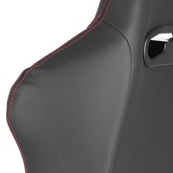Racing Seat – Black Pvc With Red Stitching – Left Side