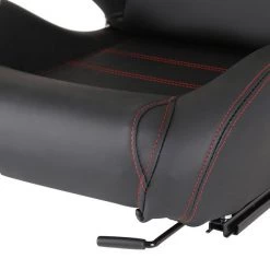 Spec-D Tuning Racing Seat - Black Pvc With Red Stitching - Right Side 4 Racing Seat – Black Pvc With Red Stitching – Right Side