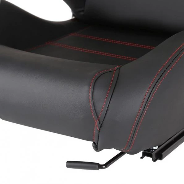 Racing Seat – Black Pvc With Red Stitching – Right Side