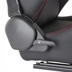 Spec-D Tuning Racing Seat - Black Pvc With Red Stitching - Right Side 5 Racing Seat – Black Pvc With Red Stitching – Right Side