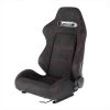Spec-D Tuning Racing Seat - Black Suede With Red Stitching - Left Side