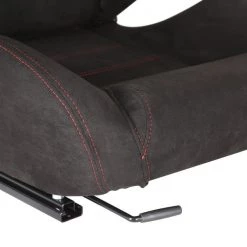 Racing Seat – Black Suede With Red Stitching – Left Side