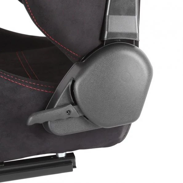 Racing Seat – Black Suede With Red Stitching – Left Side
