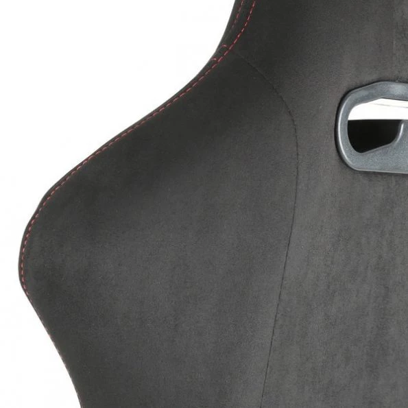 Racing Seat – Black Suede With Red Stitching – Left Side