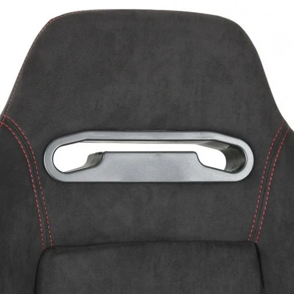 Racing Seat – Black Suede With Red Stitching – Right Side