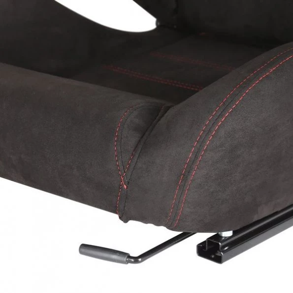 Racing Seat – Black Suede With Red Stitching – Right Side