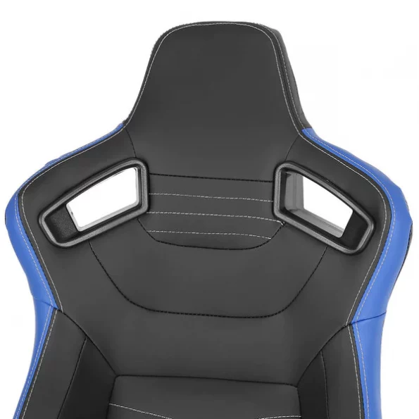 Racing Seat – Black With Blue Pvc With White Stitching – Left Side