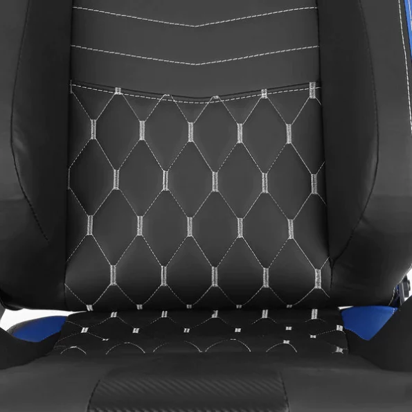 Racing Seat – Black With Blue Pvc With White Stitching – Left Side