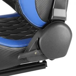Racing Seat – Black With Blue Pvc With White Stitching – Left Side