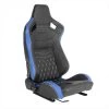 Spec-D Tuning Racing Seat - Black With Blue Pvc With White Stitching - Right Side