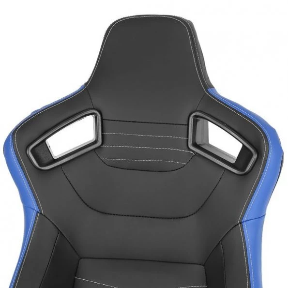 Racing Seat – Black With Blue Pvc With White Stitching – Right Side