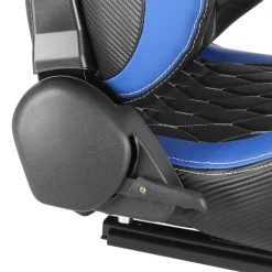Racing Seat – Black With Blue Pvc With White Stitching – Right Side