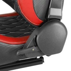 Racing Seat – Black With Red Pvc With White Stitching – Left Side