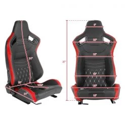 Racing Seat – Black With Red Pvc With White Stitching – Right Side