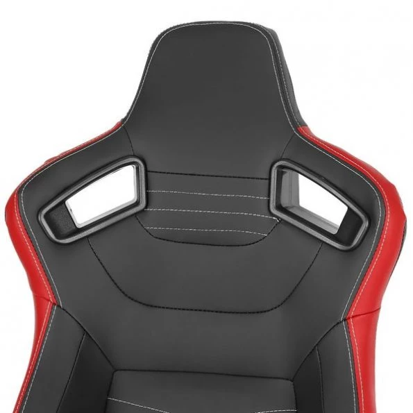 Racing Seat – Black With Red Pvc With White Stitching – Right Side