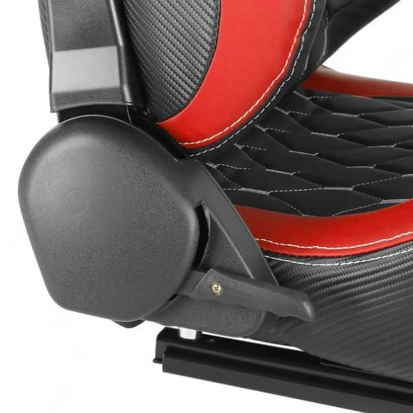 Racing Seat – Black With Red Pvc With White Stitching – Right Side