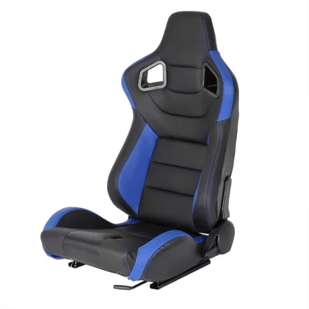 Spec-D Tuning Racing Seat - Black With Blue Pvc - Left Side