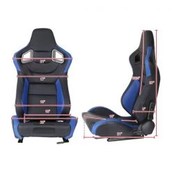 Racing Seat – Black With Blue Pvc – Left Side
