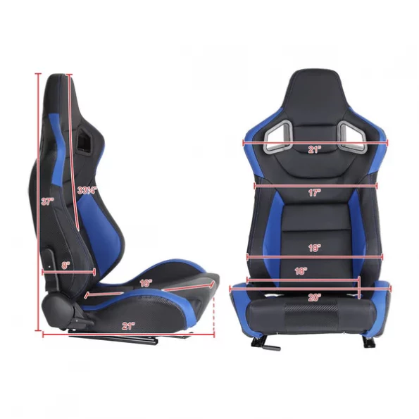 Racing Seat – Black With Blue Pvc – Right Side