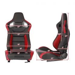 Racing Seat – Black With Red Pvc – Left Side