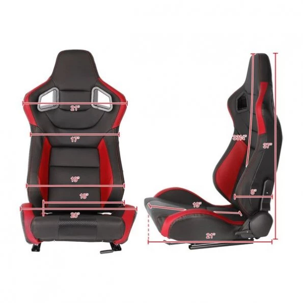 Racing Seat – Black With Red Pvc – Left Side