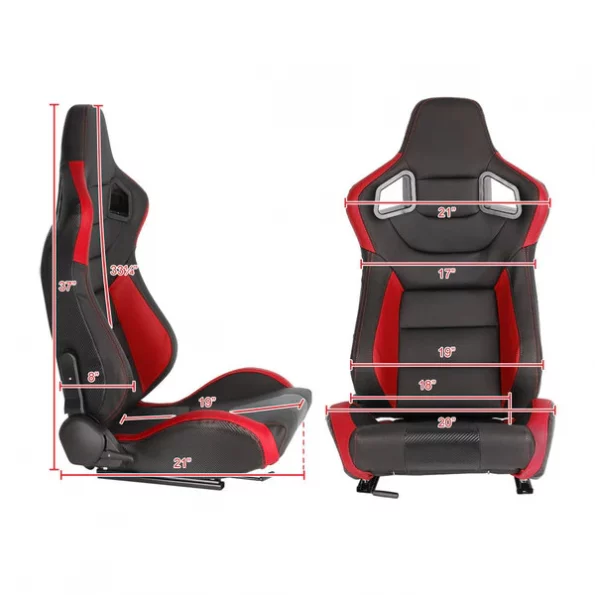 Racing Seat – Black With Red Pvc – Right Side