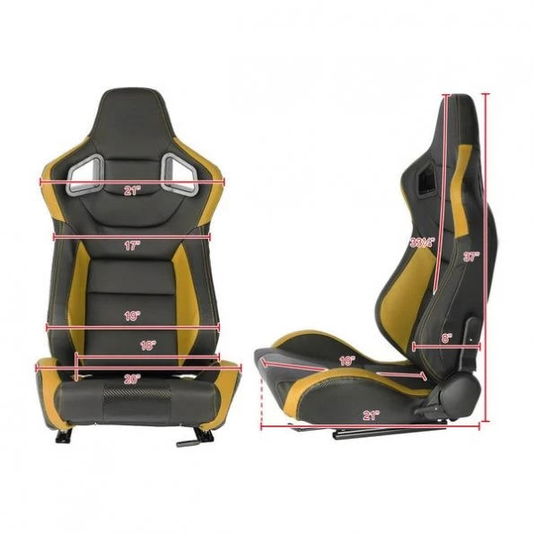 Racing Seat – Black With Yellow Pvc – Left Side