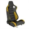 Spec-D Tuning Racing Seat - Black With Yellow Pvc - Right Side
