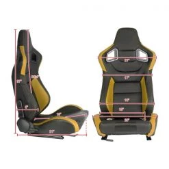 Racing Seat – Black With Yellow Pvc – Right Side