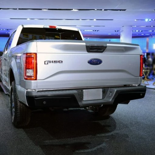 15-17 Ford F150 Rear Bumper-Black With Parking Sensor Holes