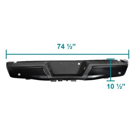15-17 Ford F150 Rear Bumper-Black With Parking Sensor Holes