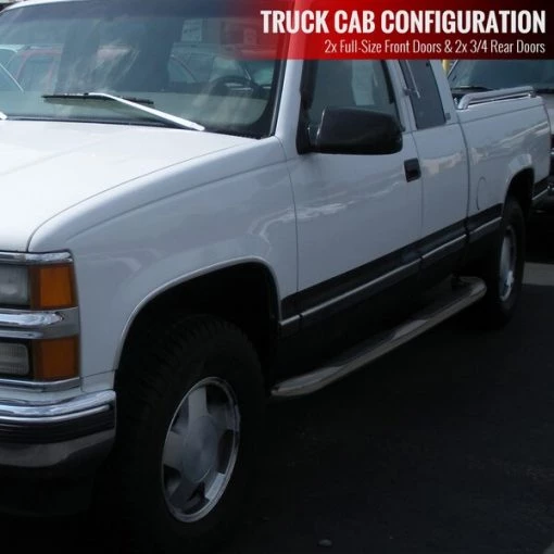 88-98 Chevrolet C10 3 Inches Round Side Step Bar Chrome – Extended Cab