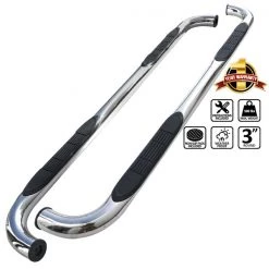 Spec-D Tuning 01-03 Ford F150 3 Inch Round Stainless Finish Side Step Bars