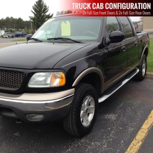 01-03 Ford F150 3 Inch Round Stainless Finish Side Step Bars