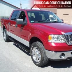 04-08 Ford F150 3in. Rd StnlessFnsh SideStepBars, SSB3-F15004SWBK-WB